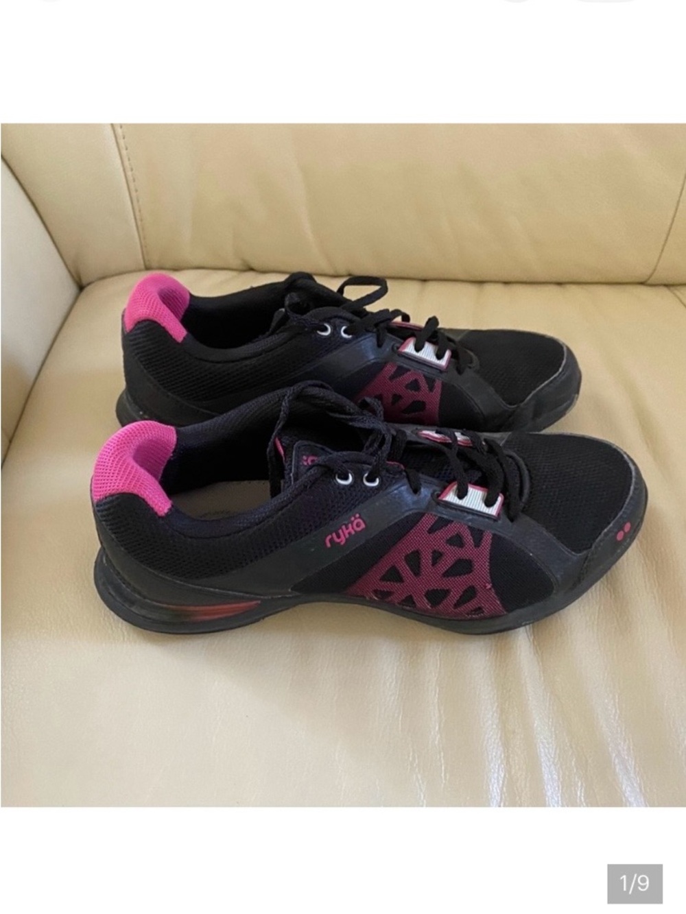 Ryka Exertion Black and Pink Athletic Shoes with Breathable Mesh